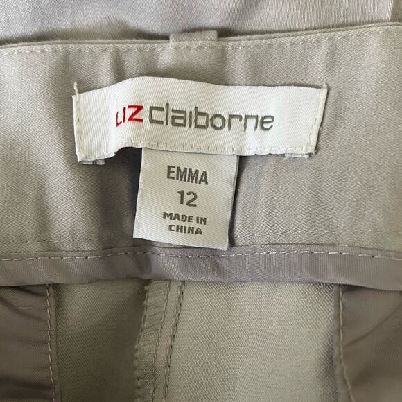 Liz Claiborne Women Emma Pants 12 Lavender Cotton Ankle Satiny Classic Dressy‎ - Picture 2 of 9